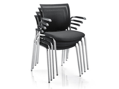 Chrome Frame Stacking Arm Chair