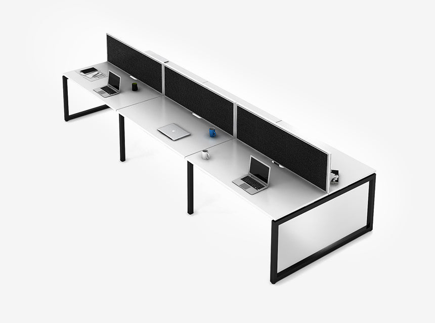 Gen-O Back to Back Worktop with Screen - 6 Person