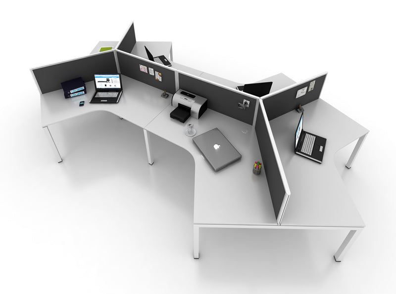 Gen-Y 3-Way 120° Workstation - 6 Person (Frame Only)