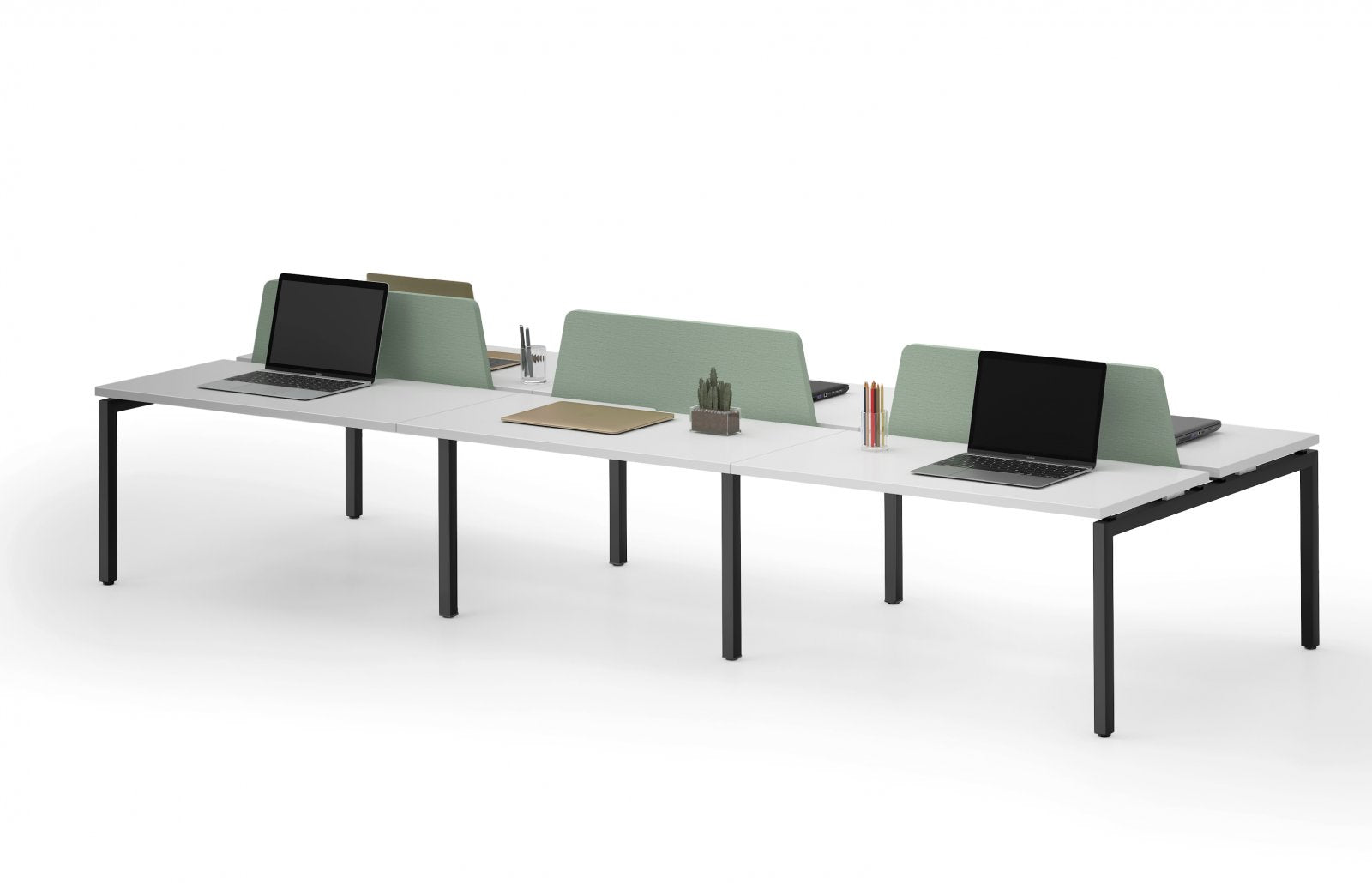 Gen-Y Back to Back Worktop with Screen - 4 Person