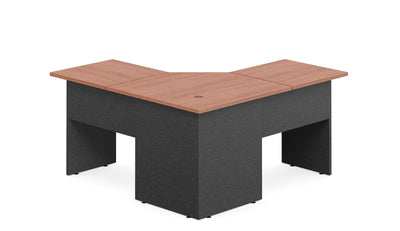 Accent Cheery Wood 3 Piece Splay Workstation
