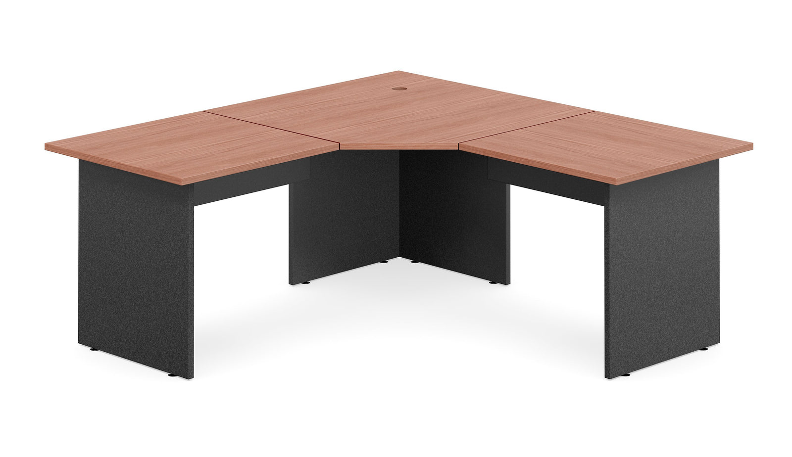 Accent Cheery Wood 3 Piece Splay Workstation