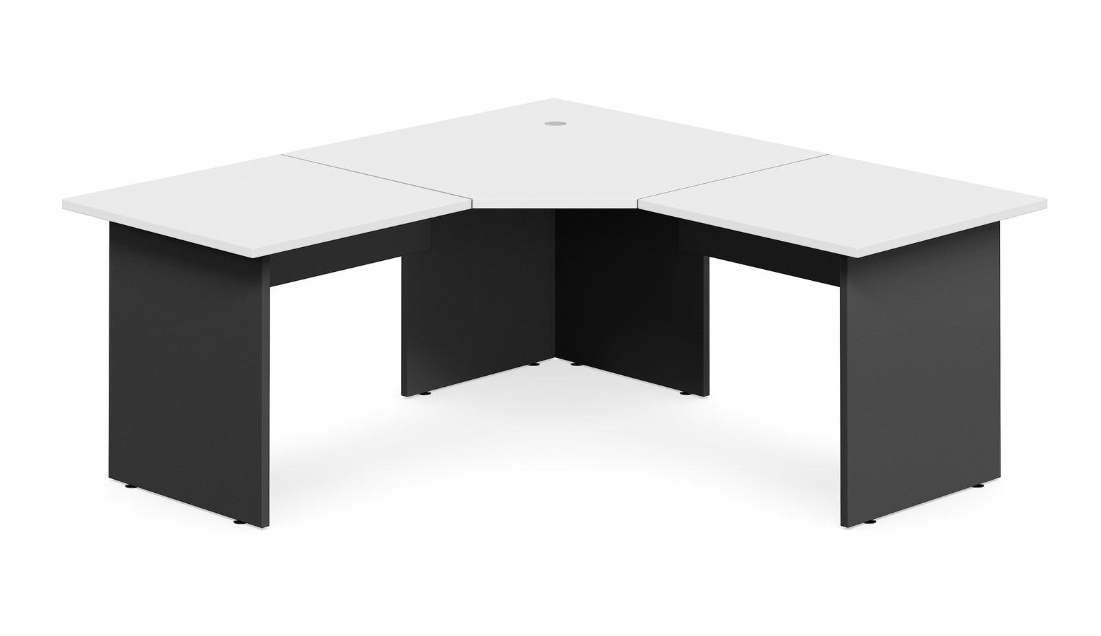 Accent White 3 Piece Splay Workstation