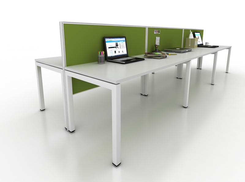 Gen-Y Back to Back Worktop with Screen - 8 Person