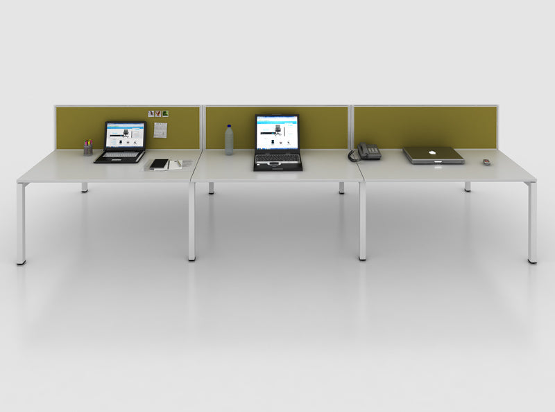 Gen-Y Back to Back Worktop with Screen - 6 Person