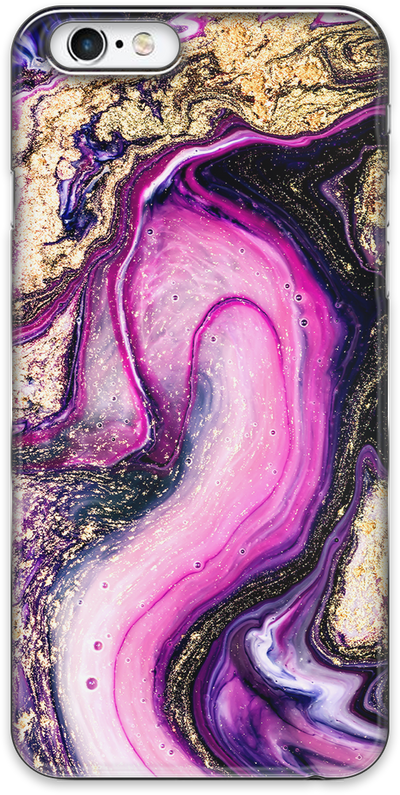 Purple & Gold Marble Phone Case For iPhone
