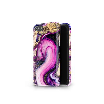 Purple & Gold Marble Phone Case For iPhone