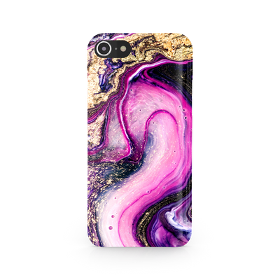 Purple & Gold Marble Phone Case For iPhone