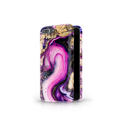 Purple & Gold Marble Phone Case For iPhone
