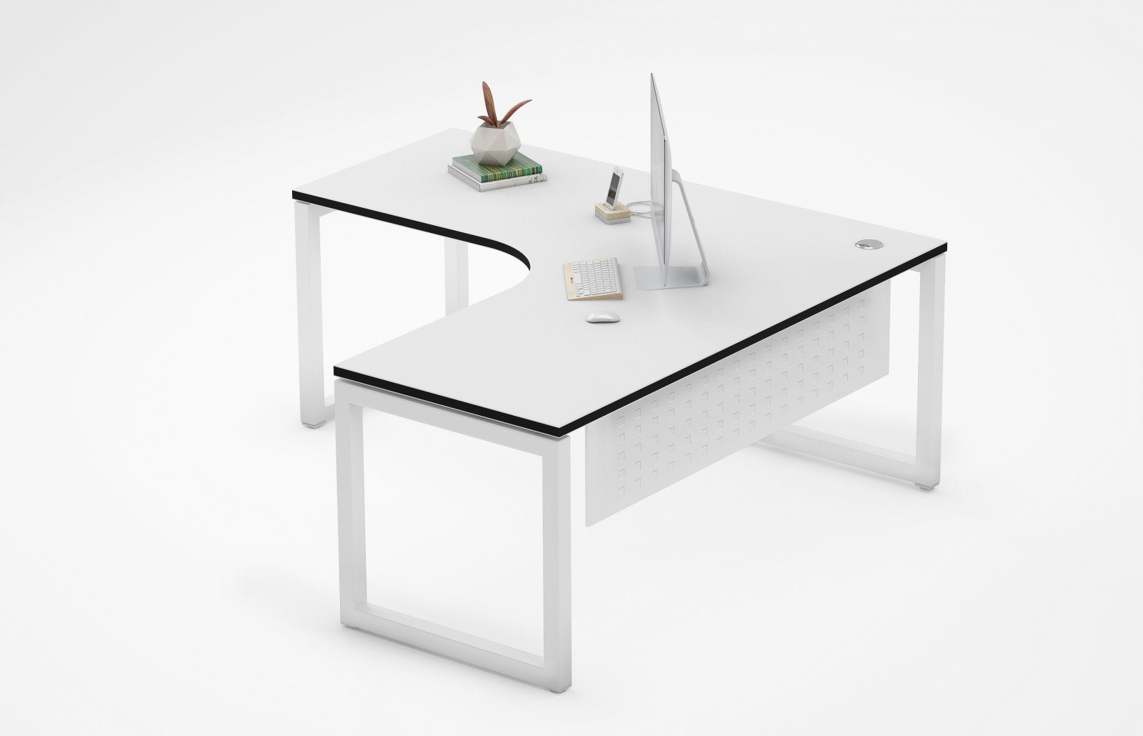 Metal frame l on sale shaped desk