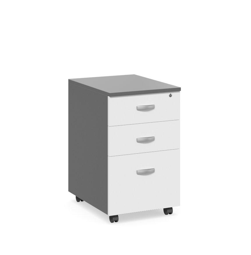 Accent White 2 Small Drawers + 1 File Drawer