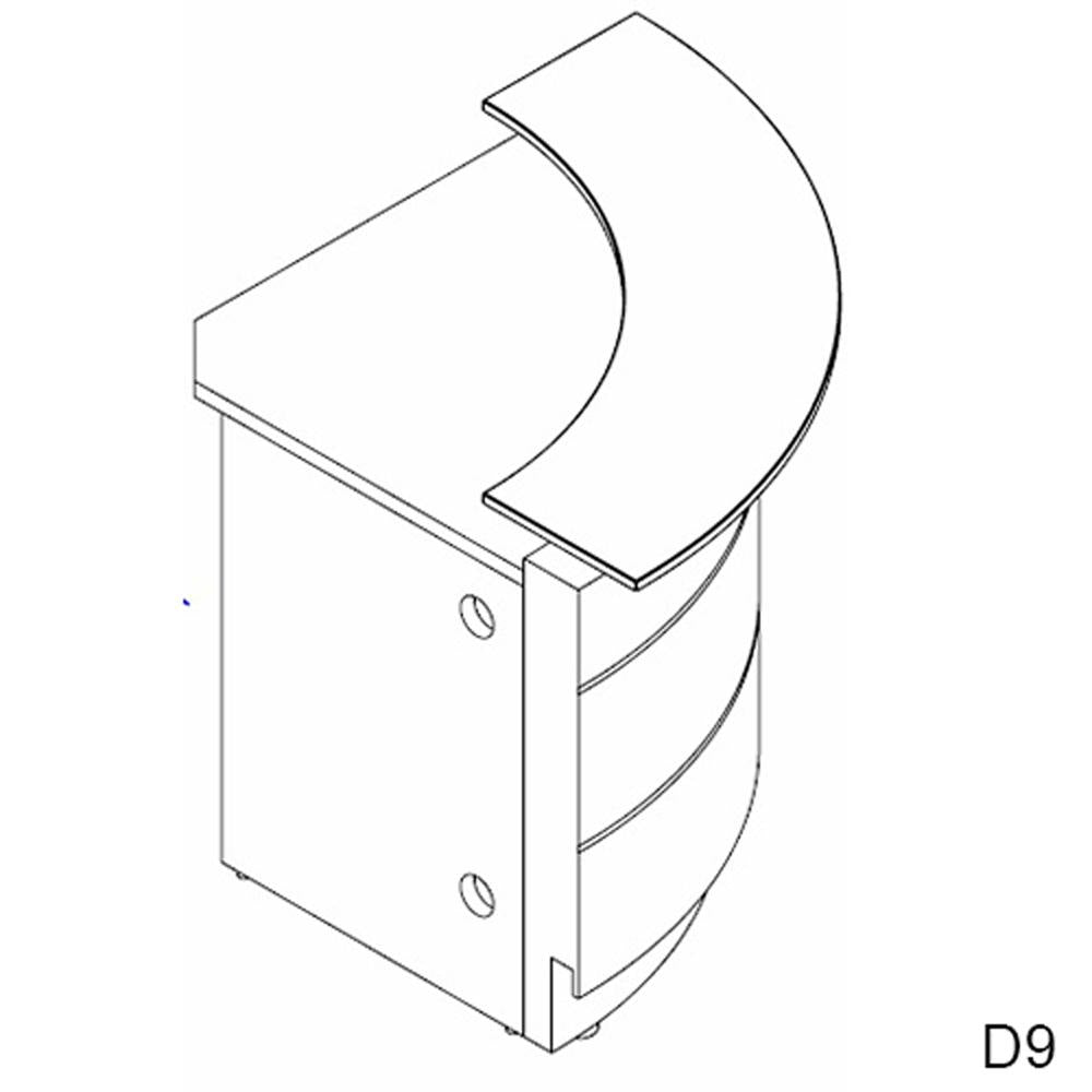 Polaris Corner LOW (1/4 circle) Piece Reception Counter