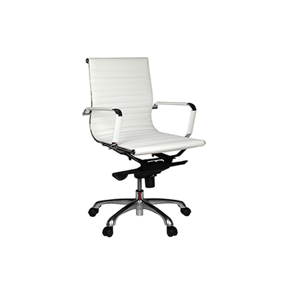 Aero Mid Back Aluminium Base White Chair