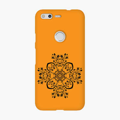 Snap Google Pixel  Phone Case - Flower Design With Orange Background