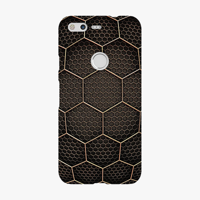 Tough Google Pixel  Phone Case - Golden Hexagons