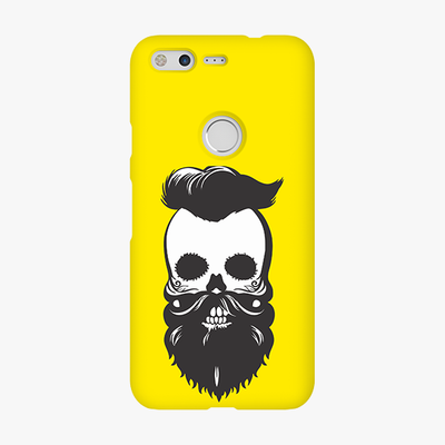 Tough Google Pixel  Phone Case - Skull With Beard And Mustache