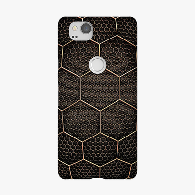 Tough Google Pixel 2 Phone Case - Golden Hexagons