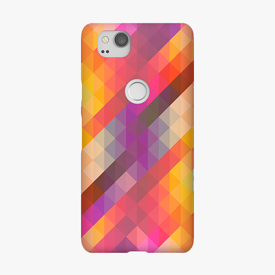 Tough Google Pixel 2 Phone Case - Colorful Triangle Pattern