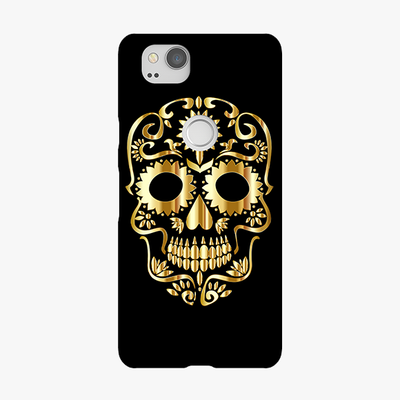 Tough Google Pixel 2 Phone Case - Golden Skull
