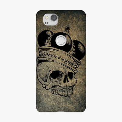 Tough Google Pixel 2 Phone Case - Skull  With Crown
