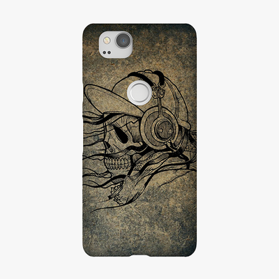 Tough Google Pixel 2 Phone Case - Skull With Headphone