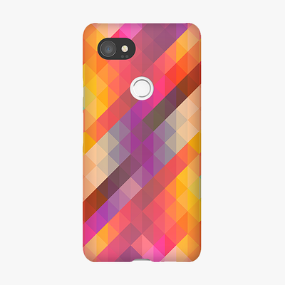 Tough Google Pixel 2 XL  Phone Case - Colorful Triangle Pattern
