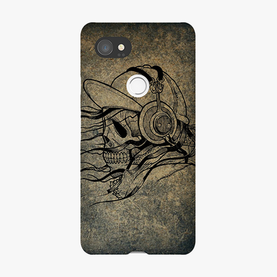 Tough Google Pixel 2 XL  Phone Case - Skull With Headphone