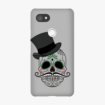 Snap Google Pixel 2 XL  Phone Case - Skull Art With Gray Background
