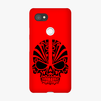 Snap Google Pixel 2 XL  Phone Case - Black Skull With Red Background