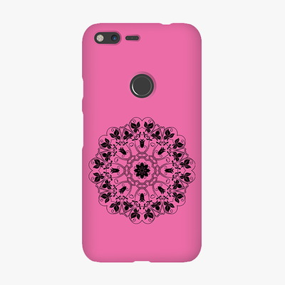 Tough Google Pixel XL  Phone Case - Mandala With Pink Background