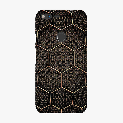 Tough Google Pixel XL  Phone Case - Golden Hexagons