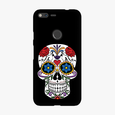 Tough Google Pixel XL  Phone Case - Skull Artwork With Black Background