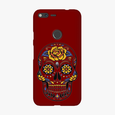 Snap Google Pixel XL  Phone Case - Skull Art With Brown Background