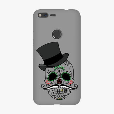 Snap Google Pixel XL  Phone Case - Skull Art With Gray Background