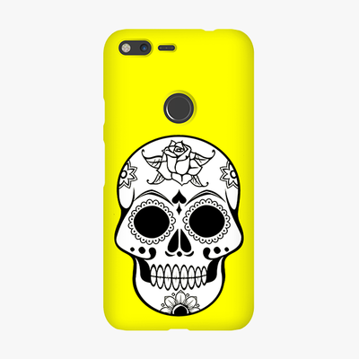 Snap Google Pixel XL  Phone Case - Skull With Yellow Background