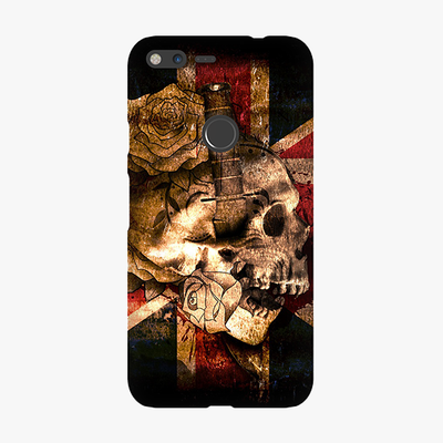 Snap Google Pixel XL  Phone Case - Skull With Union Jack British Flag