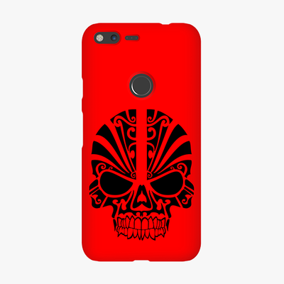 Snap Google Pixel XL  Phone Case - Black Skull With Red Background