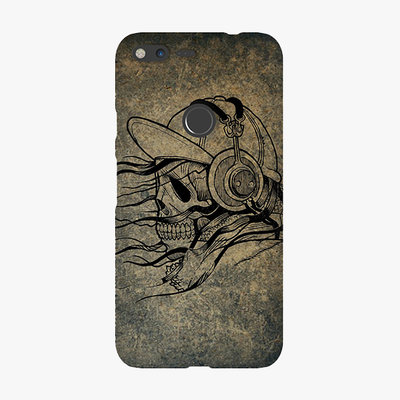 Tough Google Pixel XL  Phone Case - Skull With Headphone