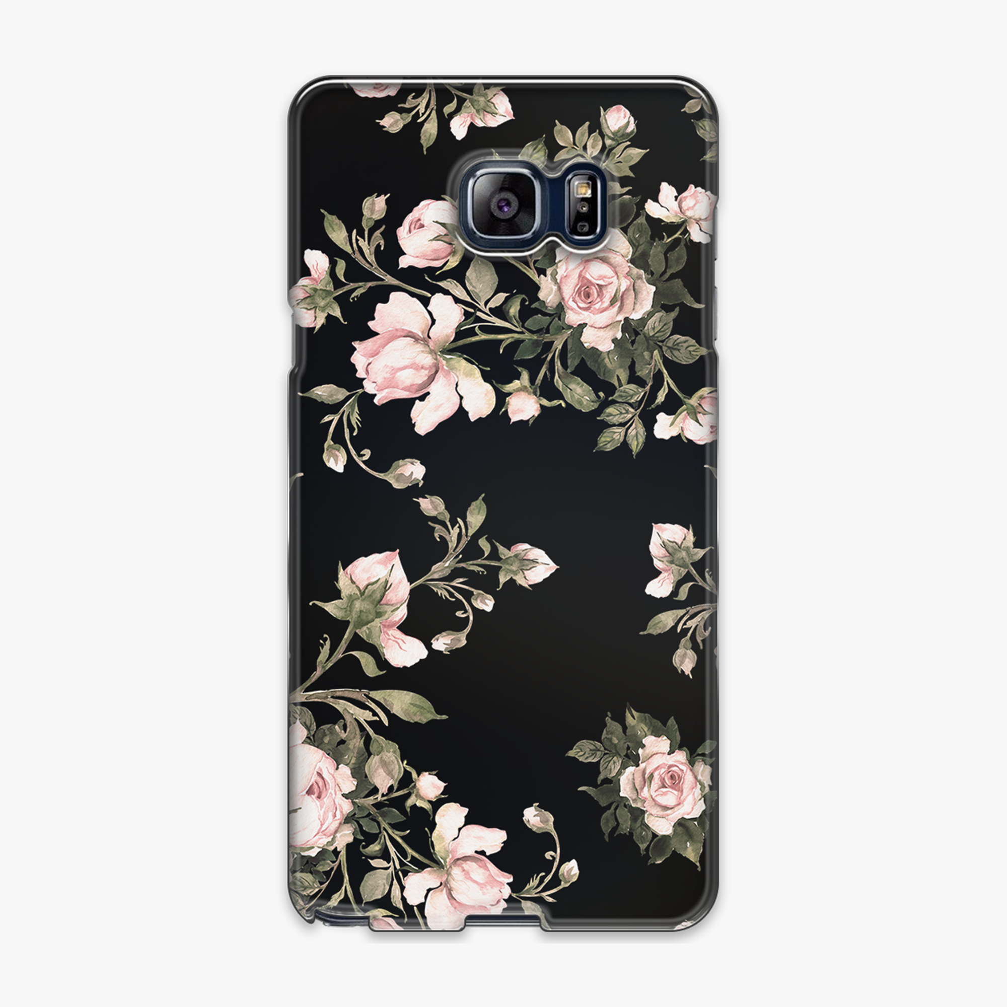 Tough - Phone Case with Flowers on Black Background