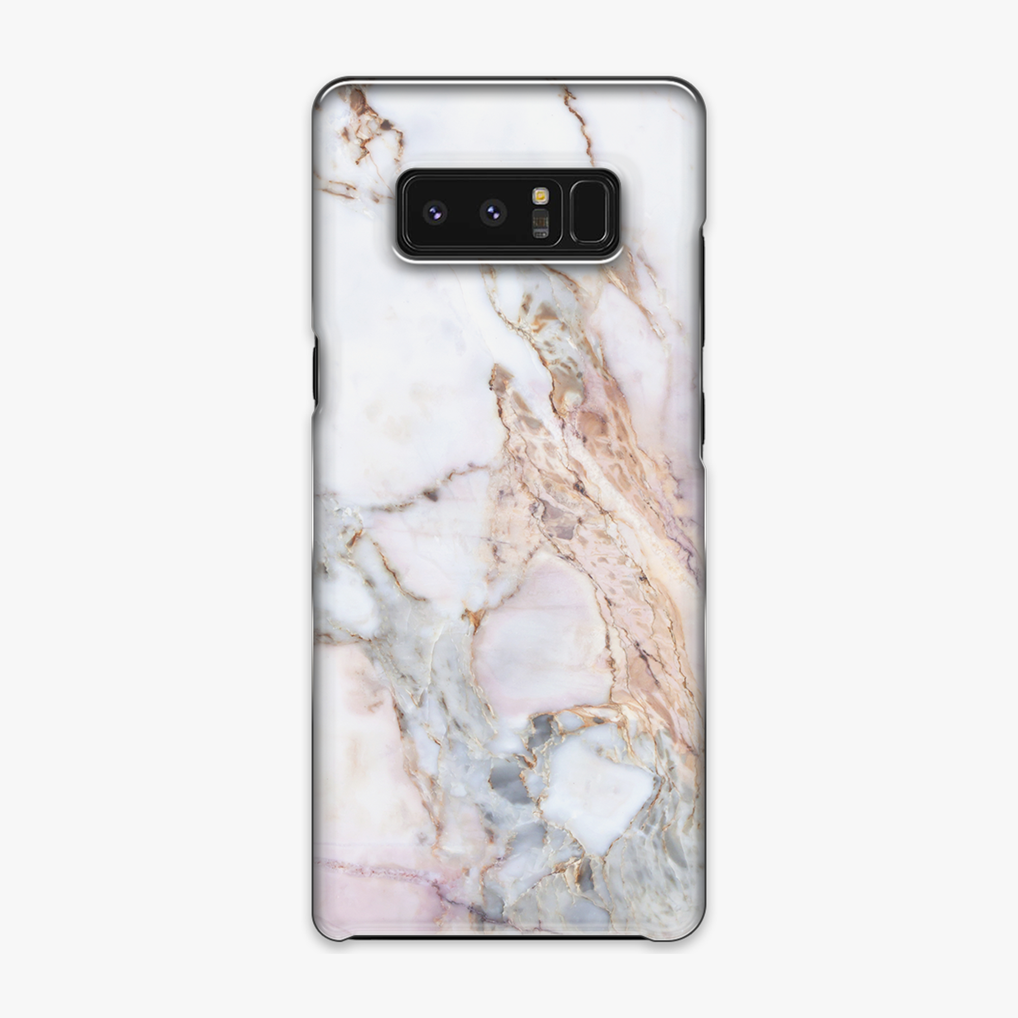 Snap - Phone Case with White and Brown Marble Pattern