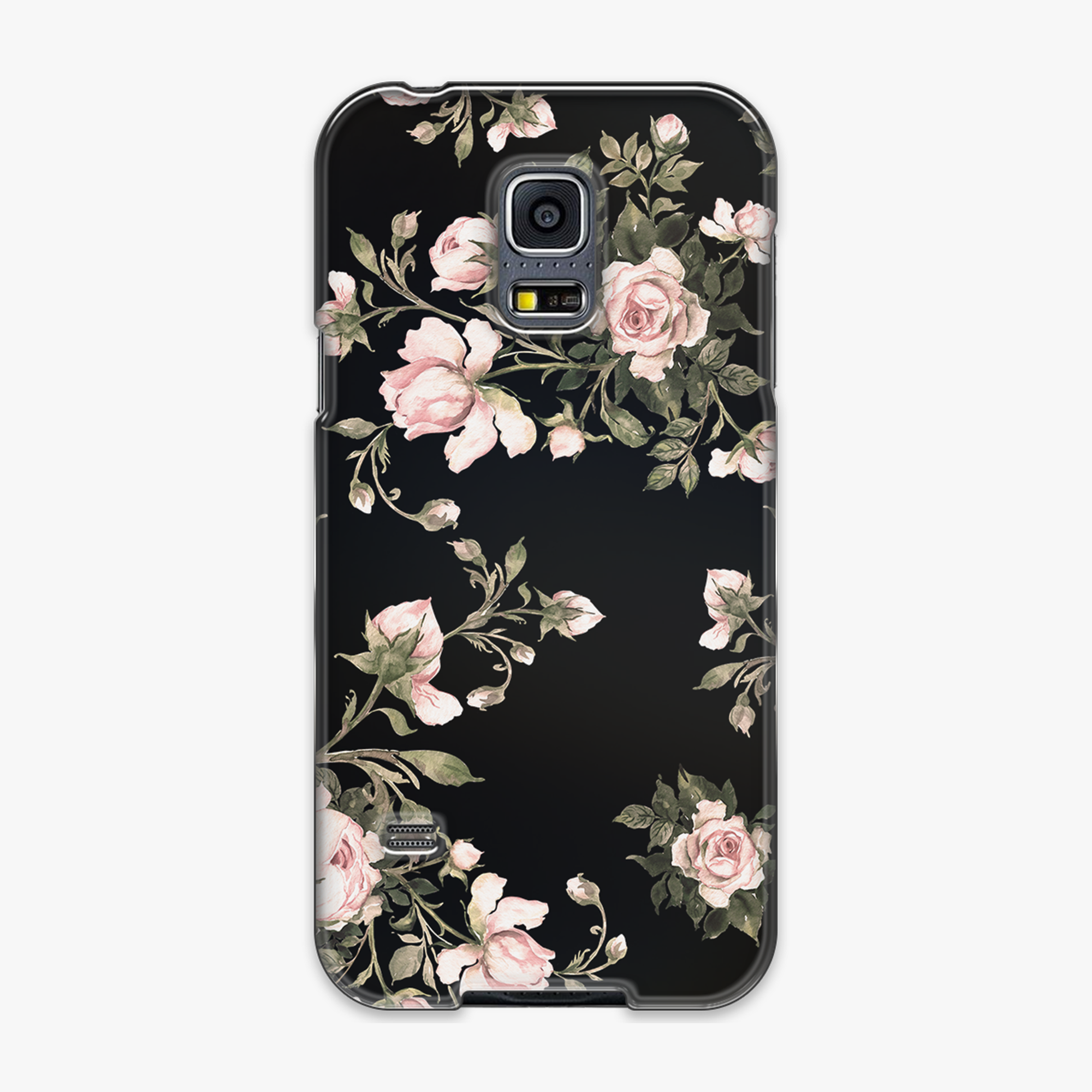Tough - Phone Case with Flowers on Black Background