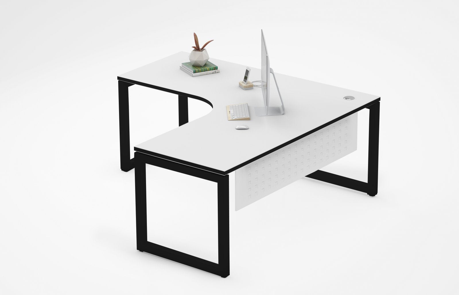 Gen-O Executive L-Shaped Black Frame Desk