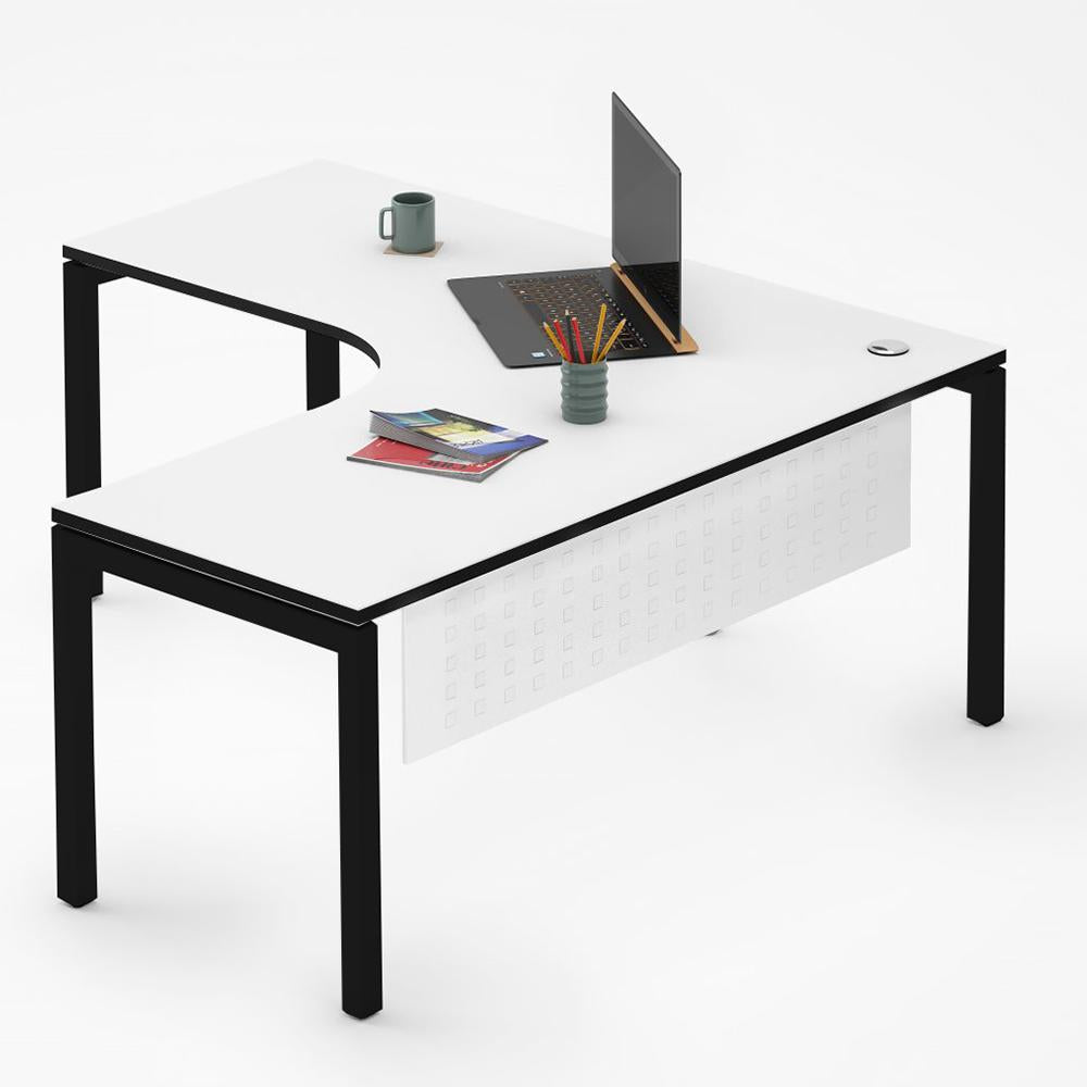 Gen-Y Executive L-Shaped Black Frame Desk