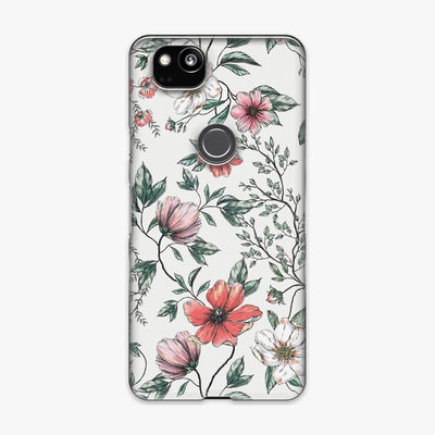 Tough - Phone Case with Colorful Flowers on White Background
