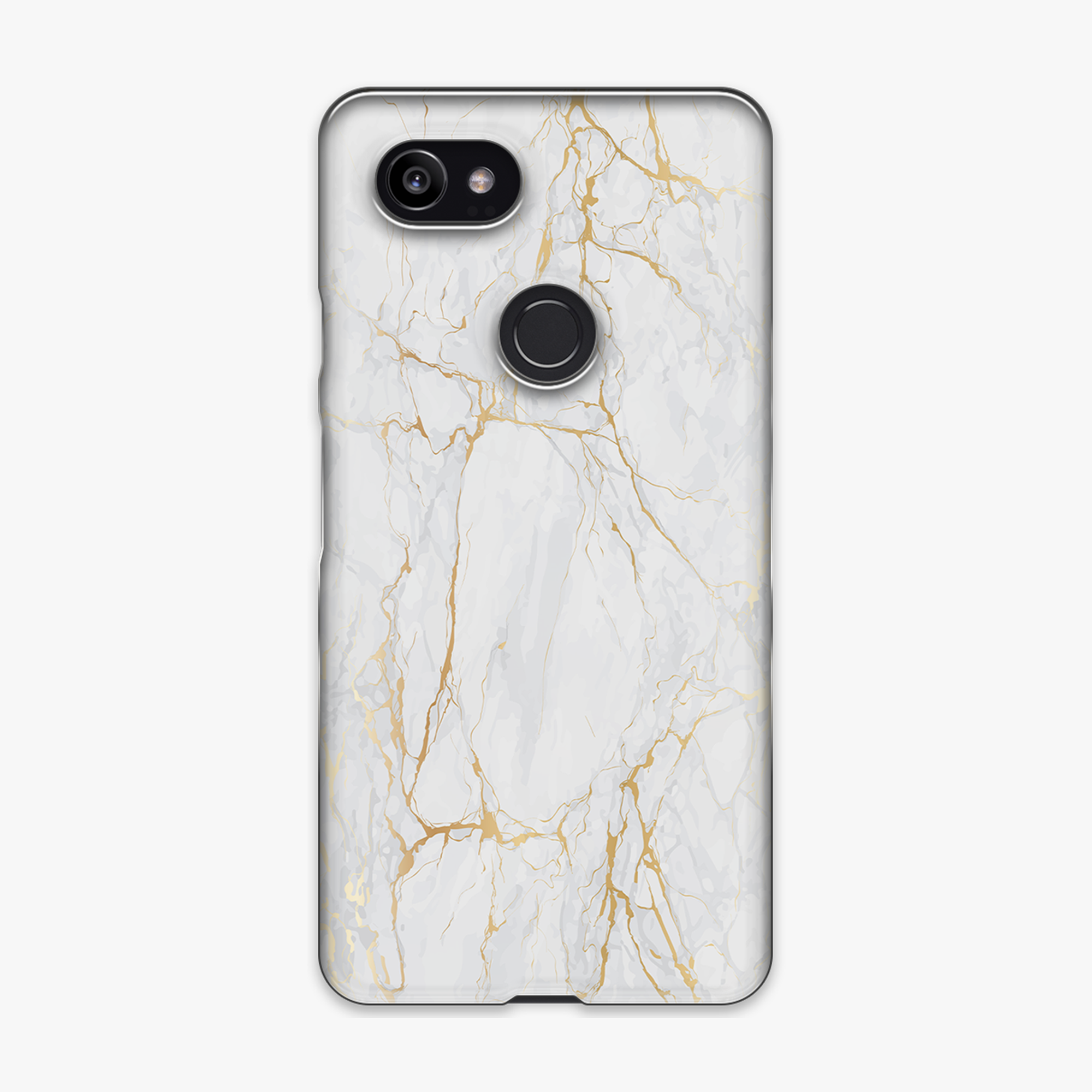 Snap - Phone Case with White Marble Texture