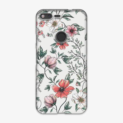 Tough - Phone Case with Colorful Flowers on White Background