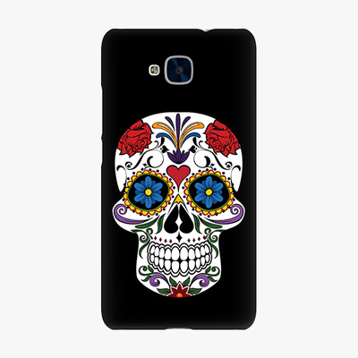 Tough Huawei Honor 5c  Phone Case - Skull Artwork With Black Background