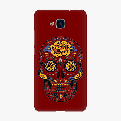 Tough Huawei Honor 5c  Phone Case - Skull Art With Brown Background
