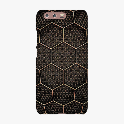 Tough Huawei P10  Phone Case - Golden Hexagons