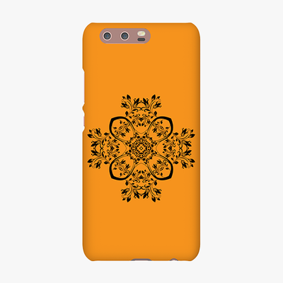 Snap Huawei P10  Phone Case - Flower Design With Orange Background
